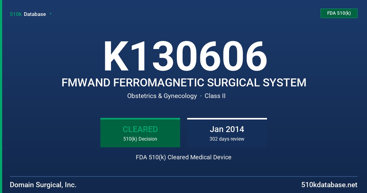 K130606 FMWAND FERROMAGNETIC SURGICAL SYSTEM FDA 510(k) Cleared Medical Device