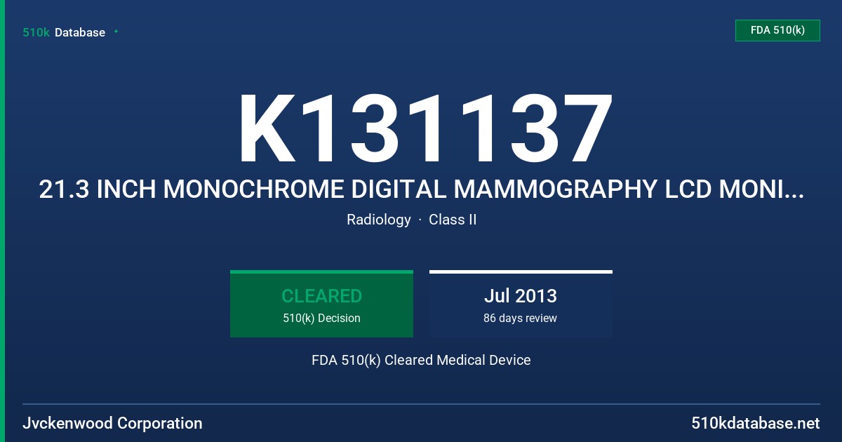 K131137 21.3 INCH MONOCHROME DIGITAL MAMMOGRAPHY LCD MONITOR MS55I2 (ML21055, MD211G5) FDA 510(k) Cleared Medical Device