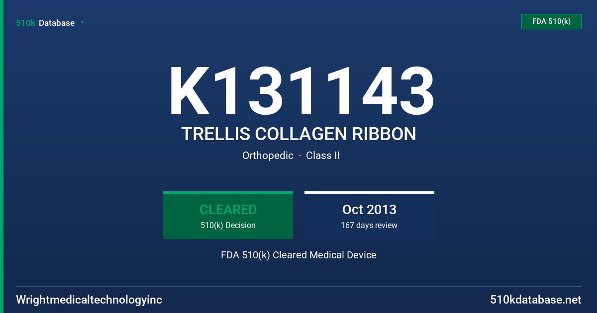 K131143 TRELLIS COLLAGEN RIBBON FDA 510(k) Cleared Medical Device
