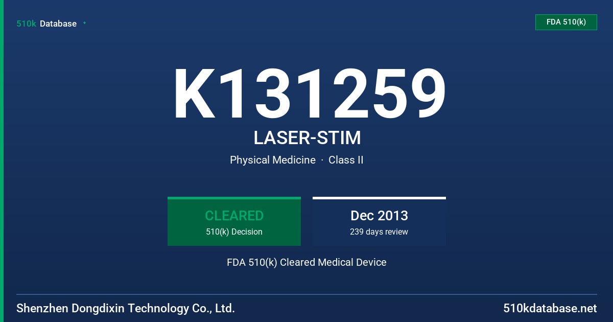 K131259 LASER-STIM FDA 510(k) Cleared Medical Device