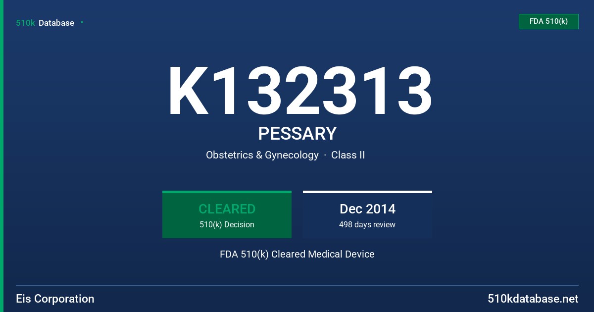 K132313 PESSARY FDA 510(k) Cleared Medical Device