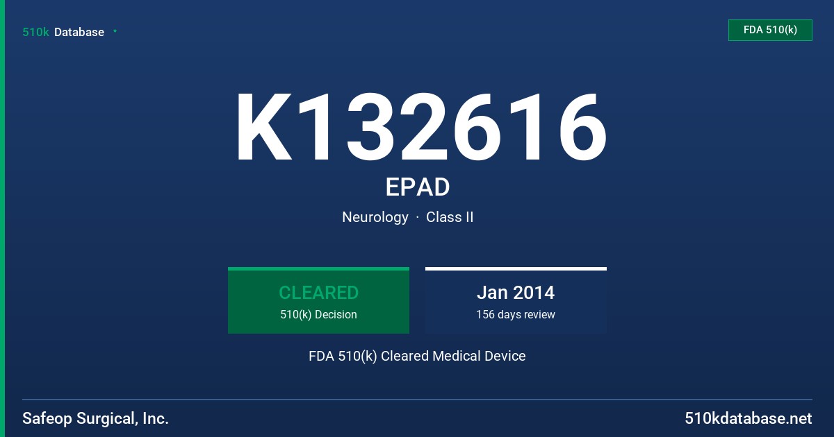 K132616 EPAD FDA 510(k) Cleared Medical Device