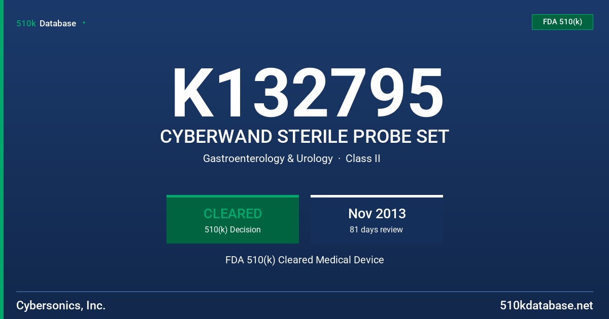 K132795 CYBERWAND STERILE PROBE SET FDA 510(k) Cleared Medical Device