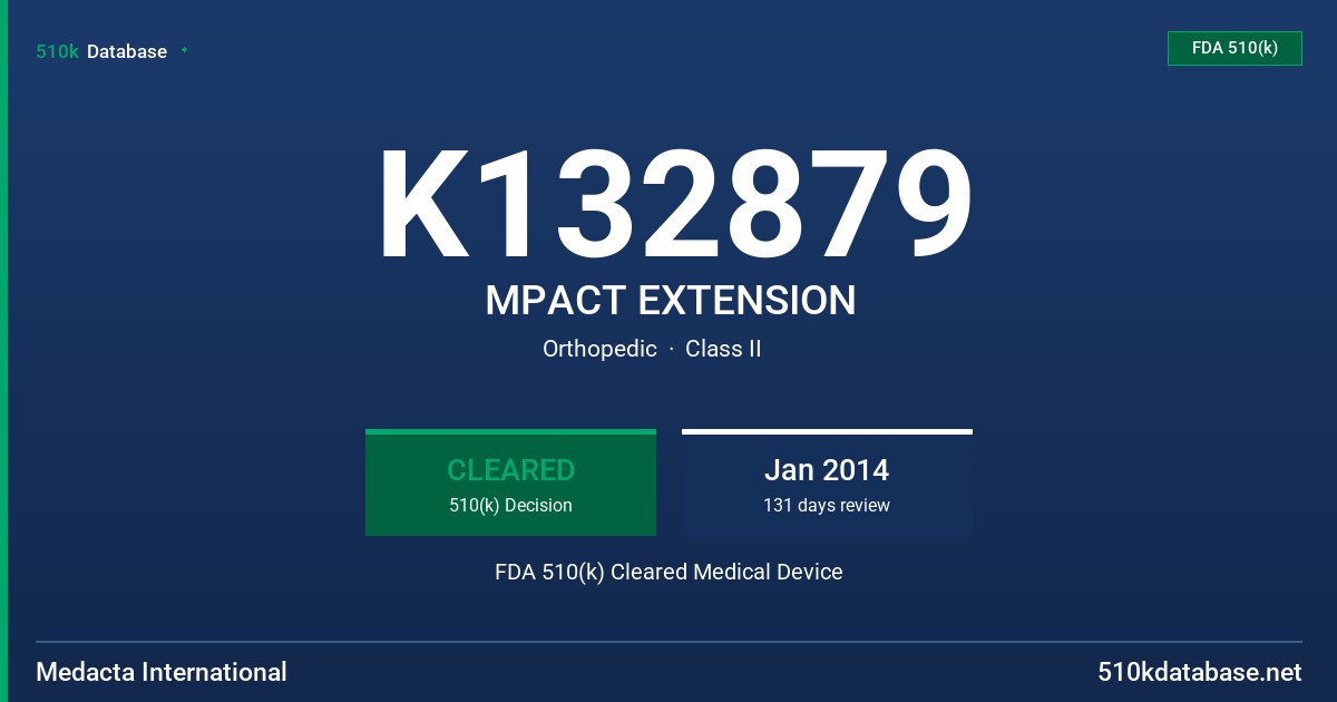 K132879 MPACT EXTENSION FDA 510(k) Cleared Medical Device