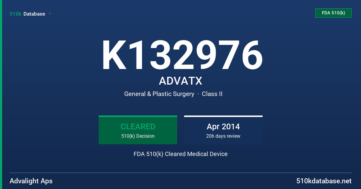 K132976 ADVATX FDA 510(k) Cleared Medical Device
