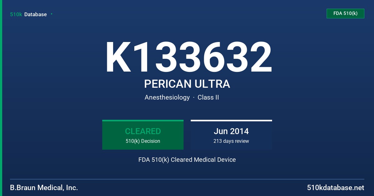 K133632 PERICAN ULTRA FDA 510(k) Cleared Medical Device