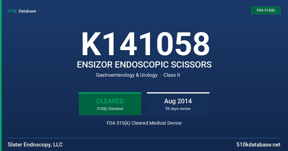K141058 ENSIZOR ENDOSCOPIC SCISSORS FDA 510(k) Cleared Medical Device