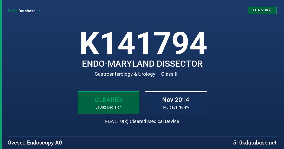 K141794 ENDO-MARYLAND DISSECTOR FDA 510(k) Cleared Medical Device