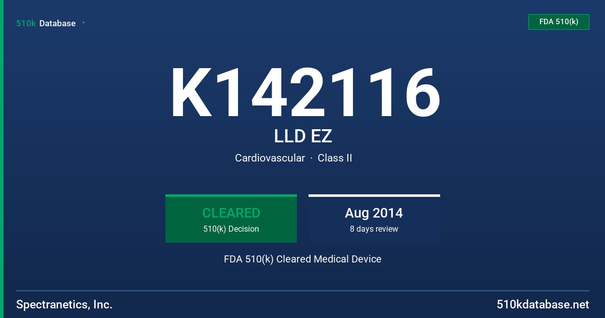 K142116 LLD EZ FDA 510(k) Cleared Medical Device