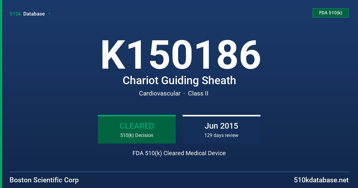 K150186 Chariot Guiding Sheath FDA 510(k) Cleared Medical Device