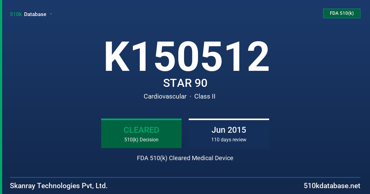 K150512 STAR 90 FDA 510(k) Cleared Medical Device