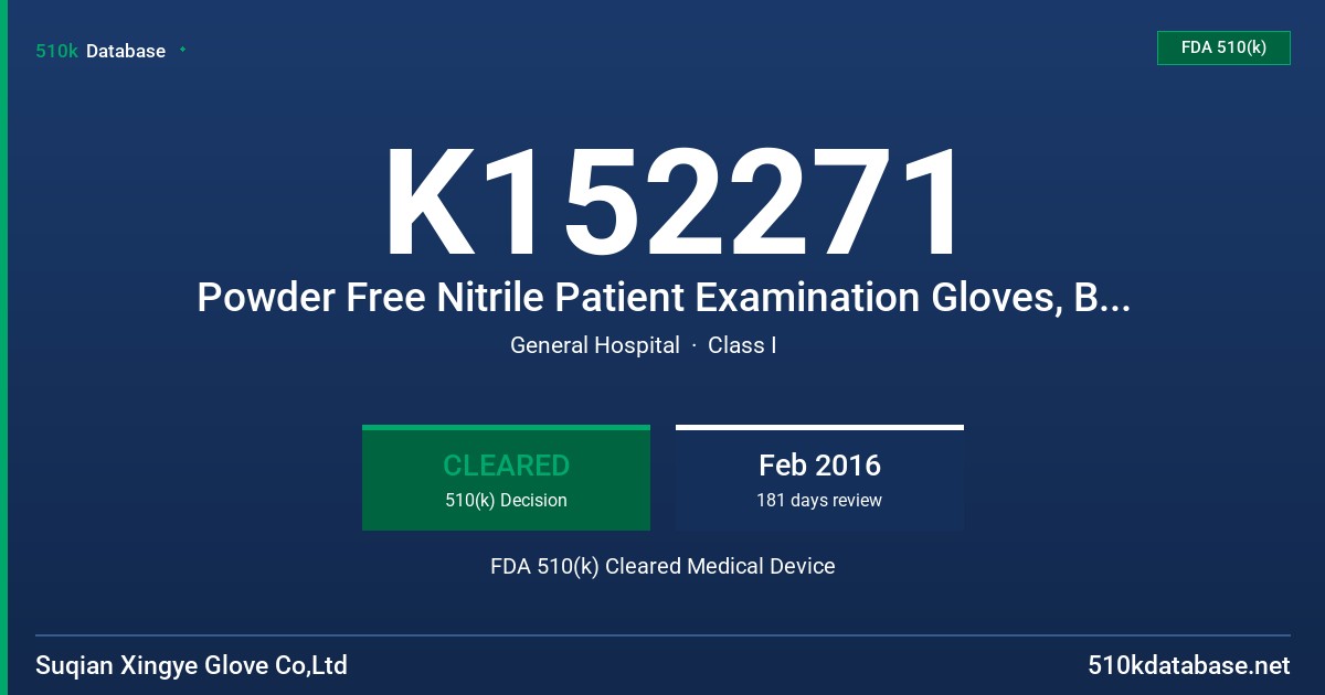 K152271 Powder Free Nitrile Patient Examination Gloves, Black color FDA 510(k) Cleared Medical Device