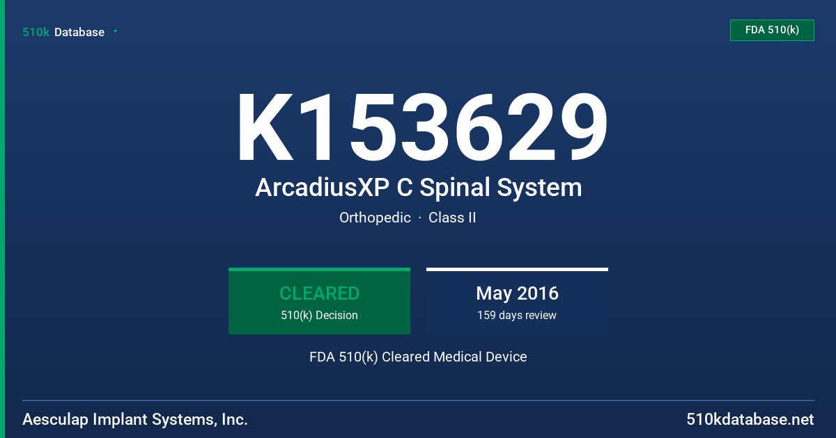 K153629 ArcadiusXP C Spinal System FDA 510(k) Cleared Medical Device