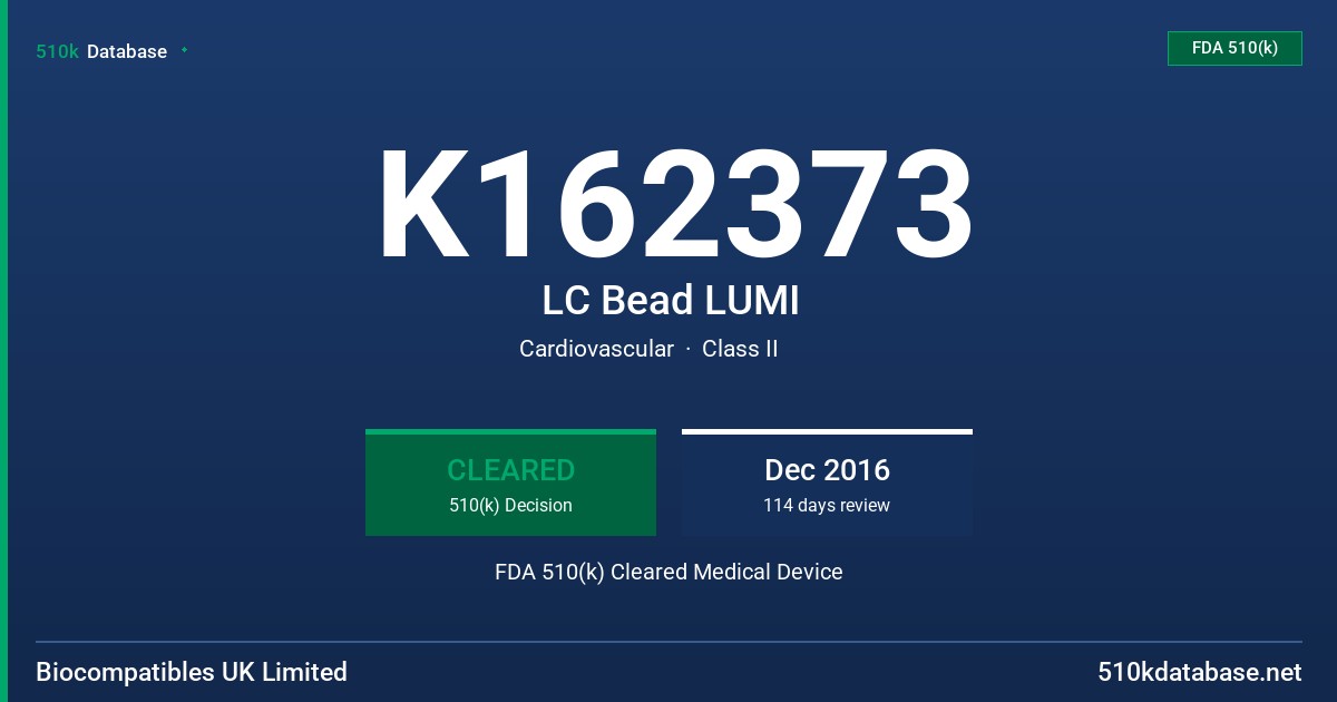 K162373 LC Bead LUMI FDA 510(k) Cleared Medical Device