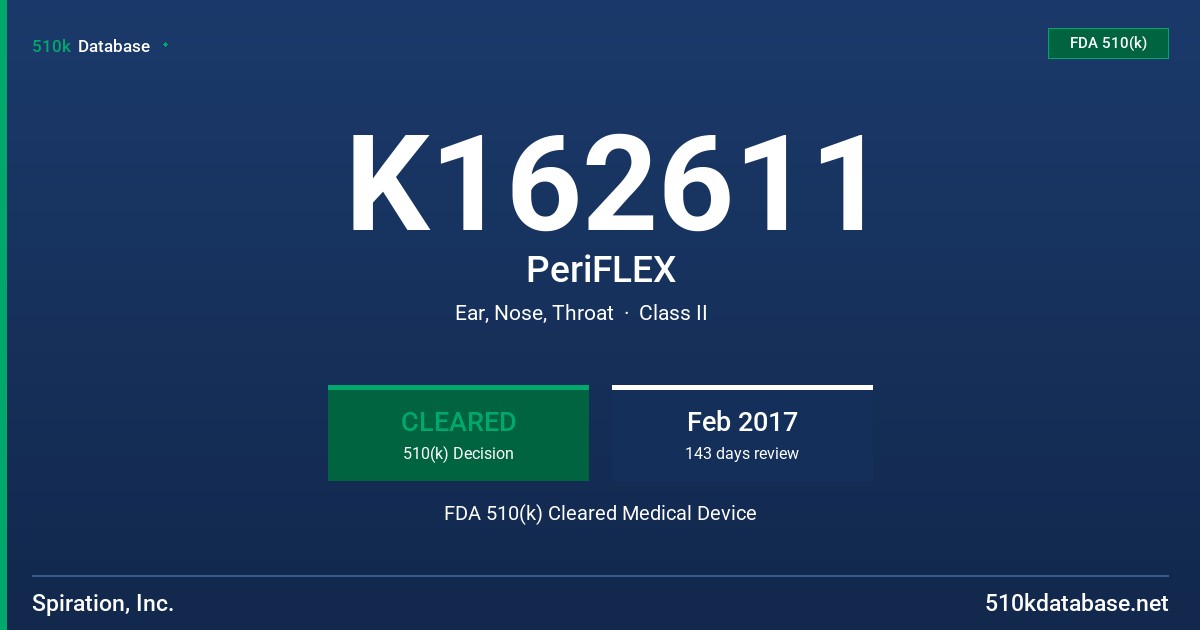 K162611 PeriFLEX FDA 510(k) Cleared Medical Device