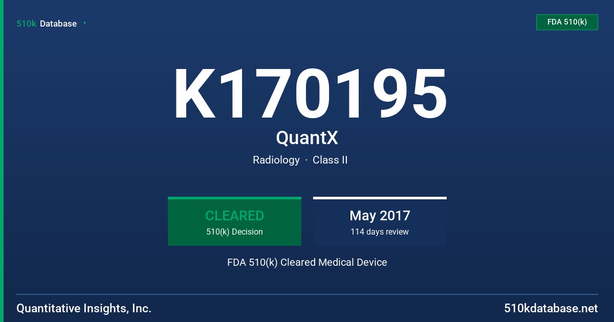 K170195 QuantX FDA 510(k) Cleared Medical Device