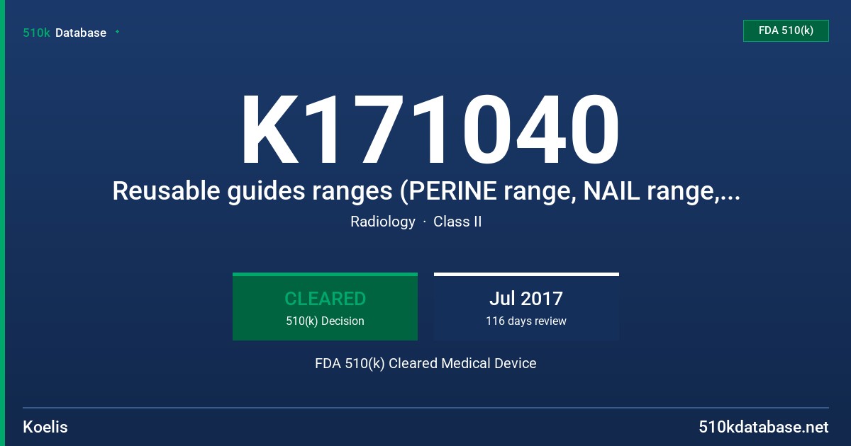 K171040 Reusable guides ranges (PERINE range, NAIL range, CON-LEAD range and LIN-LEAD range) and STEADY PRO range FDA 510(k) Cleared Medical Device
