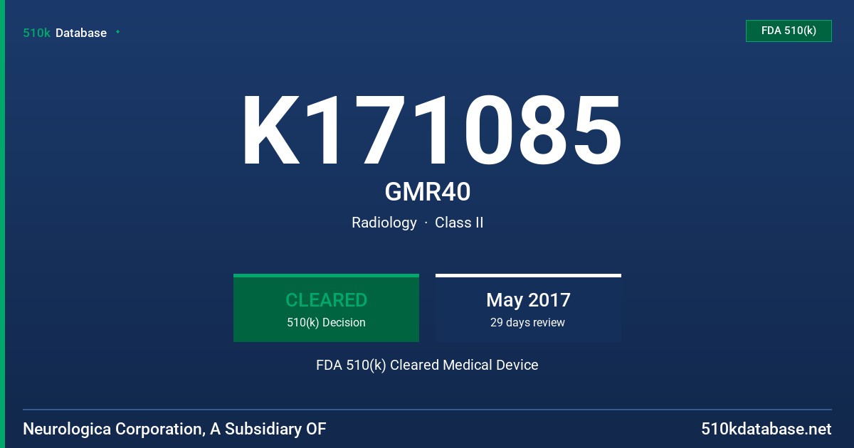 K171085 GMR40 FDA 510(k) Cleared Medical Device