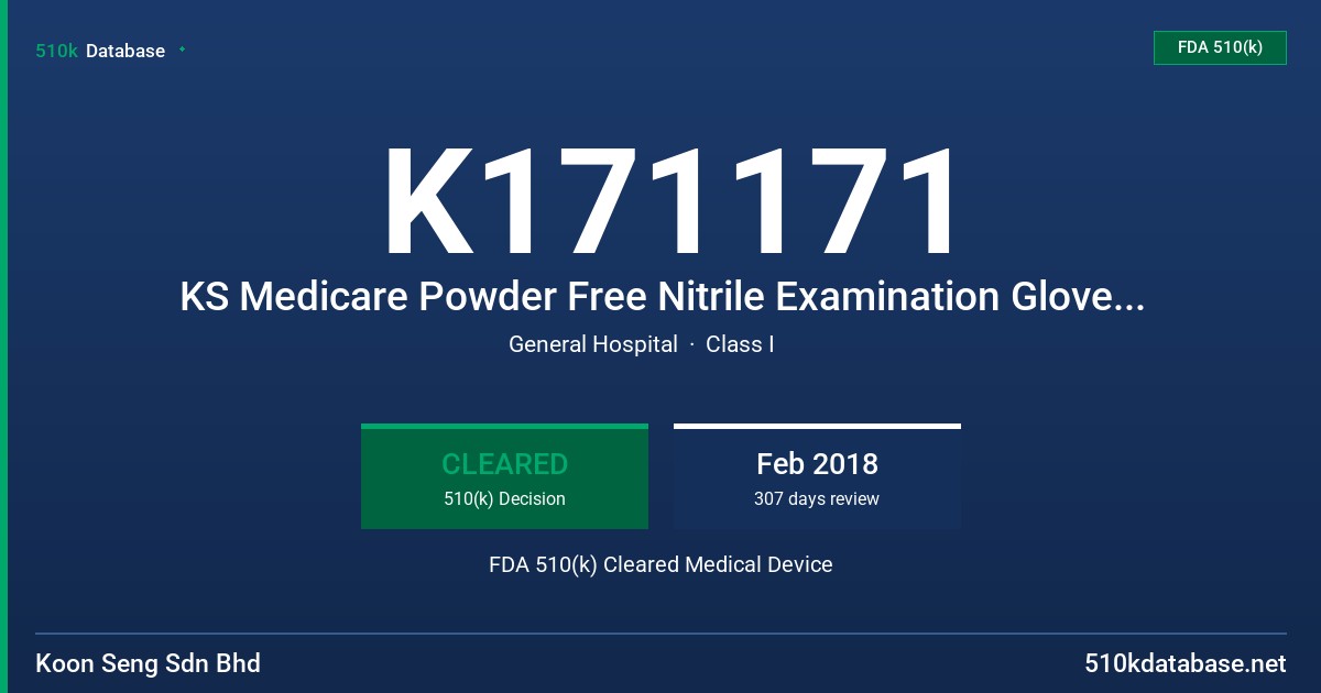 K171171 KS Medicare Powder Free Nitrile Examination Gloves, Non-sterile, Tested for Use with Chemotherapy Drugs (Blue, Black) FDA 510(k) Cleared Medical Device