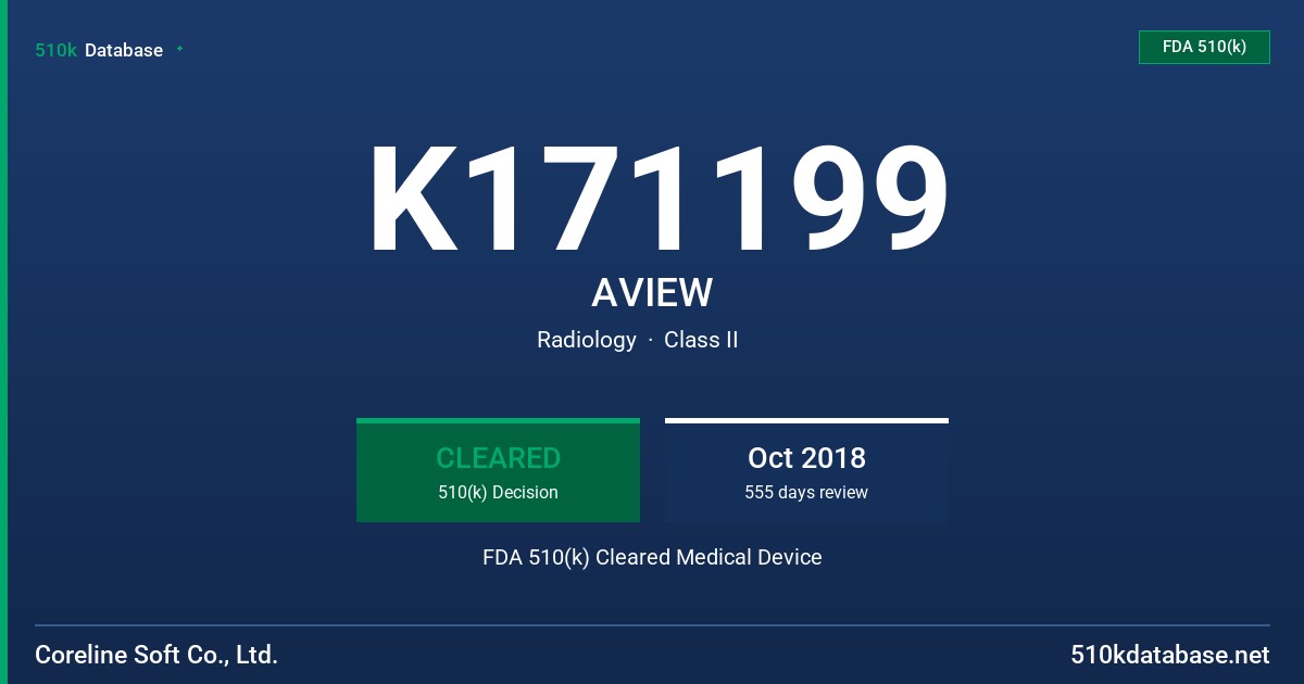 K171199 AVIEW FDA 510(k) Cleared Medical Device