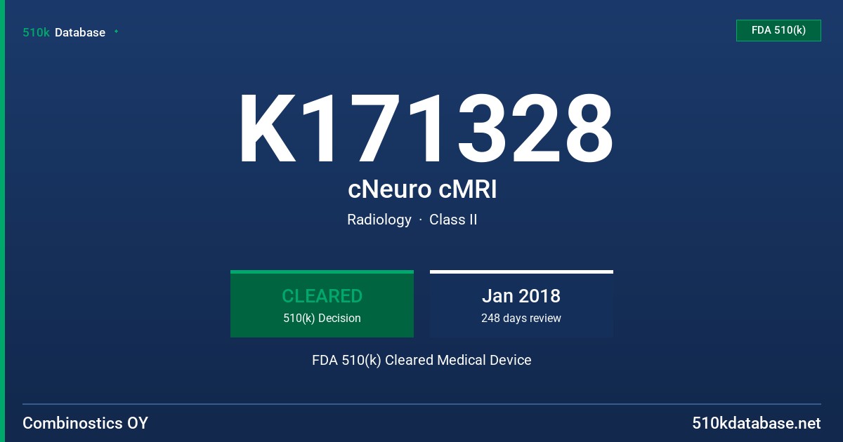 K171328 cNeuro cMRI FDA 510(k) Cleared Medical Device