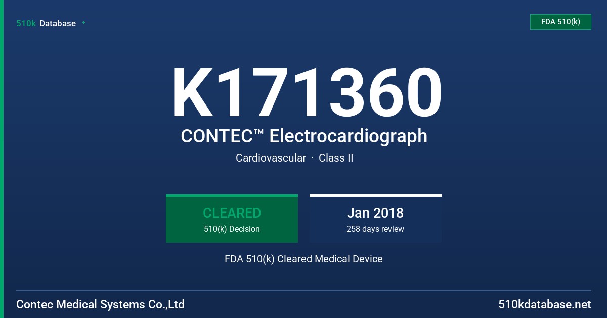 K171360 CONTEC™ Electrocardiograph FDA 510(k) Cleared Medical Device