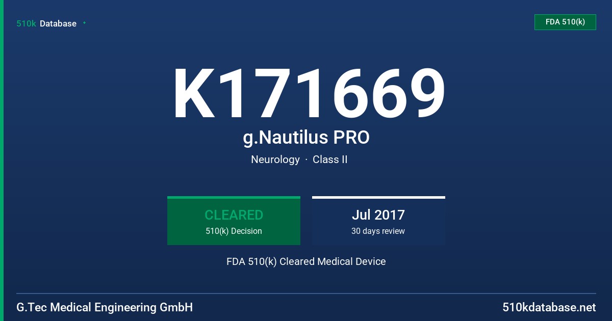 K171669 g.Nautilus PRO FDA 510(k) Cleared Medical Device