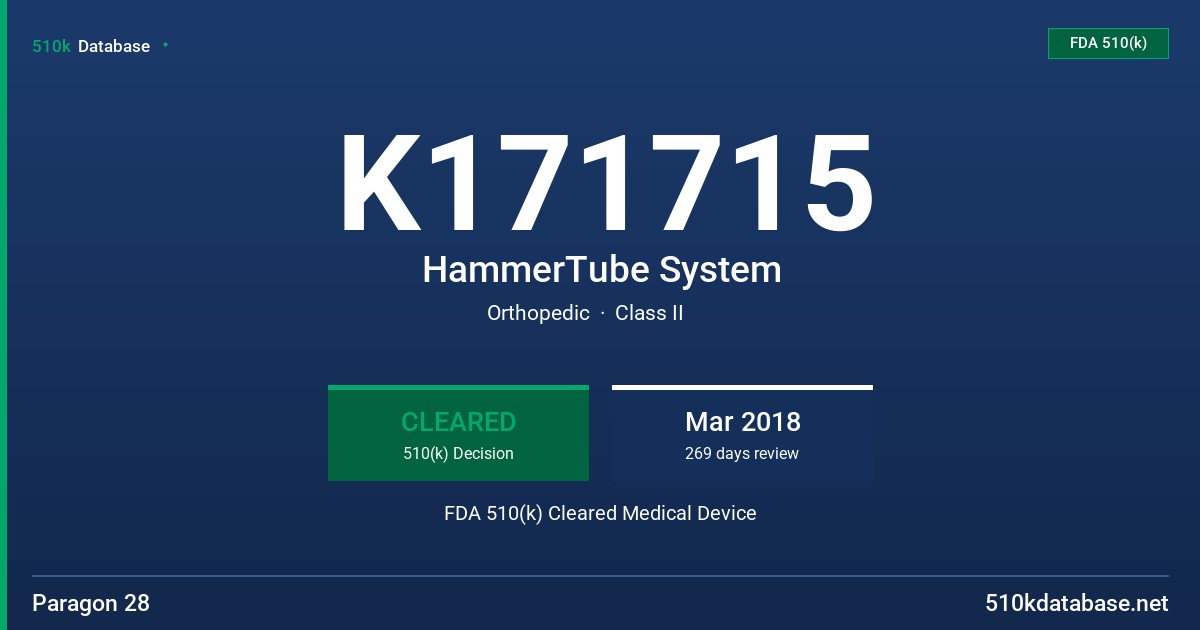K171715 HammerTube System FDA 510(k) Cleared Medical Device