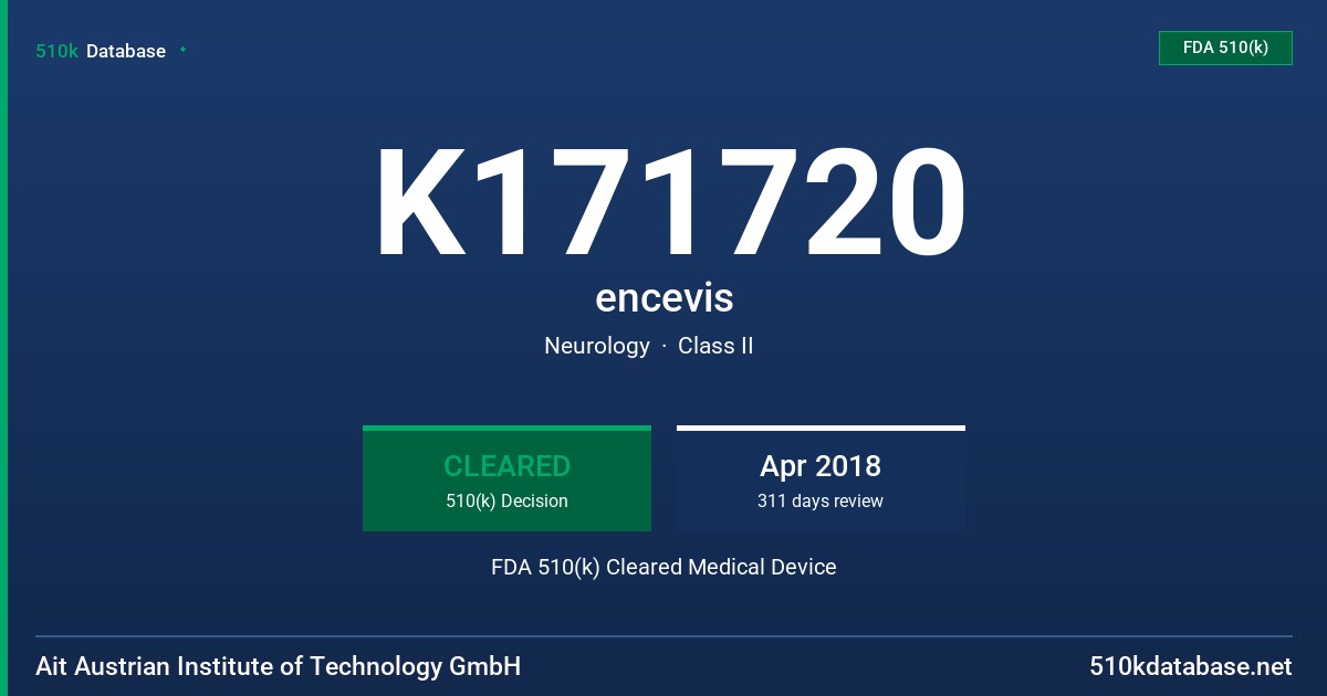 K171720 encevis FDA 510(k) Cleared Medical Device