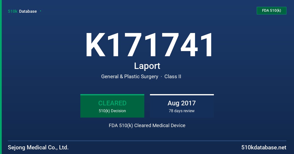 K171741 Laport FDA 510(k) Cleared Medical Device