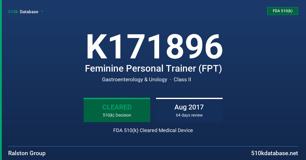 K171896 Feminine Personal Trainer (FPT) FDA 510(k) Cleared Medical Device