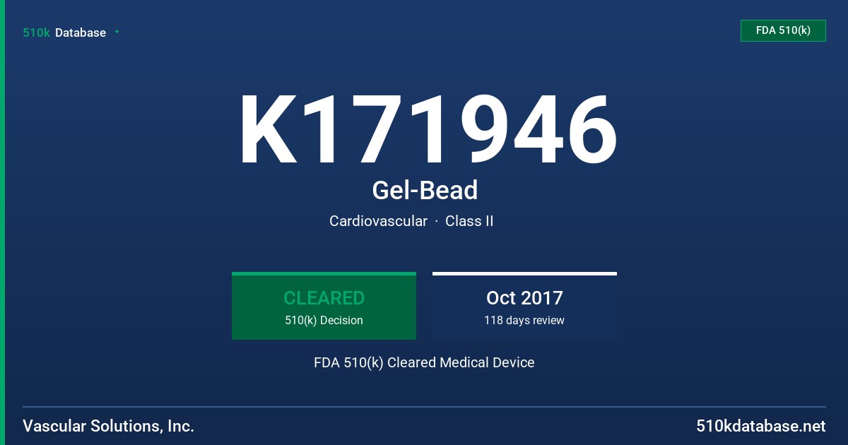 K171946 Gel-Bead FDA 510(k) Cleared Medical Device