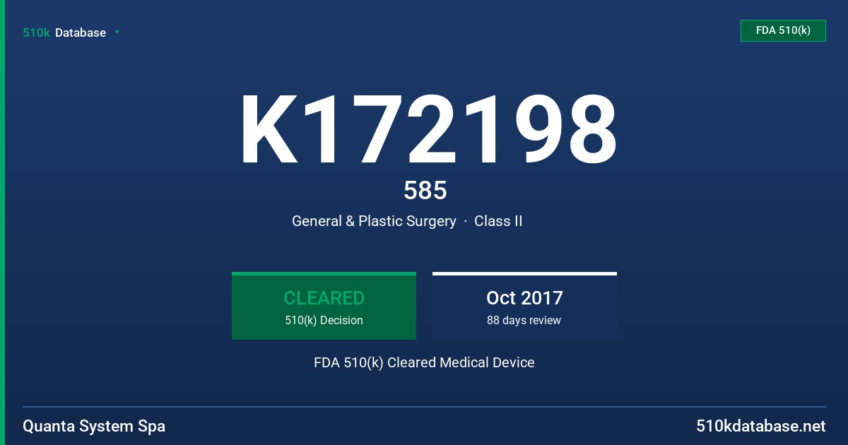 K172198 585 FDA 510(k) Cleared Medical Device