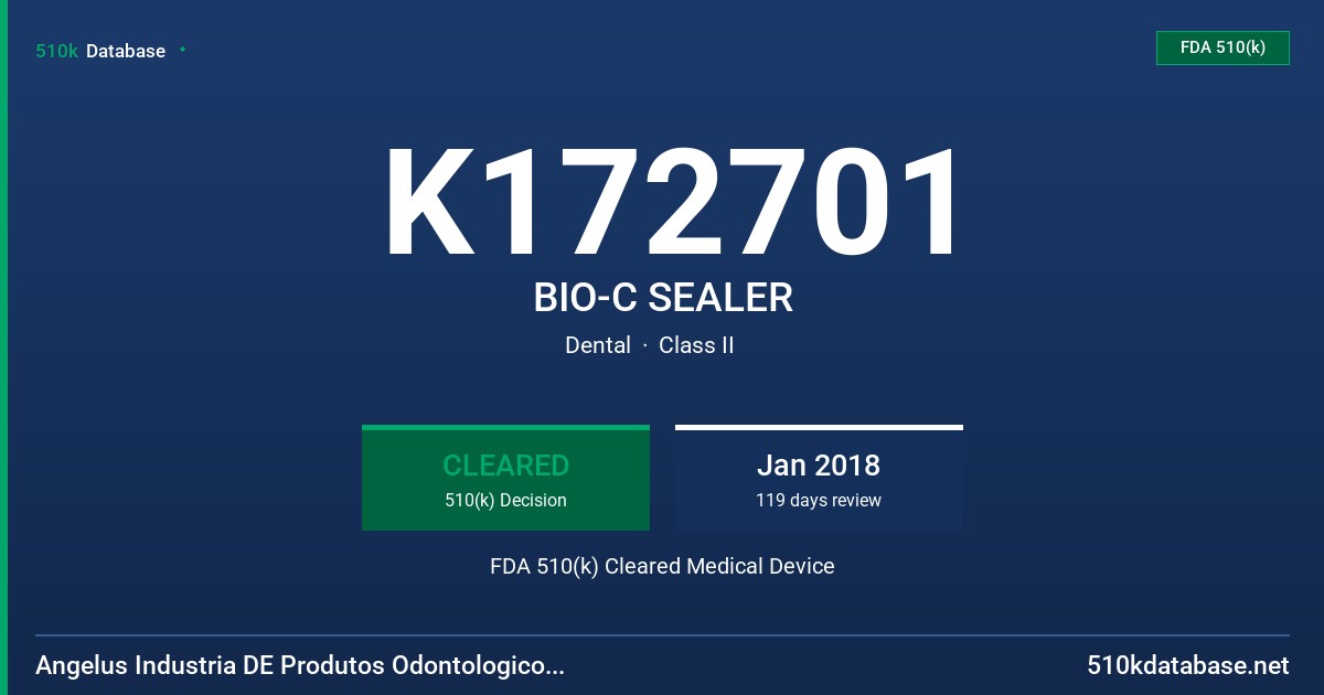 K172701 BIO-C SEALER FDA 510(k) Cleared Medical Device