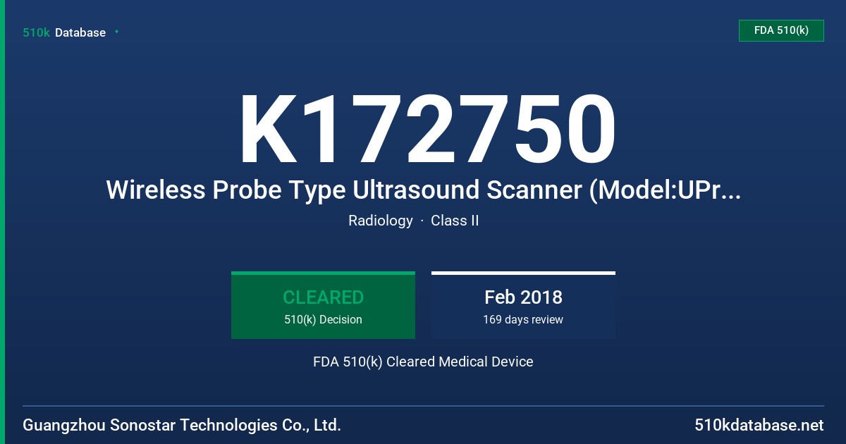 K172750 Wireless Probe Type Ultrasound Scanner (Model:UProbe-C FDA 510(k) Cleared Medical Device