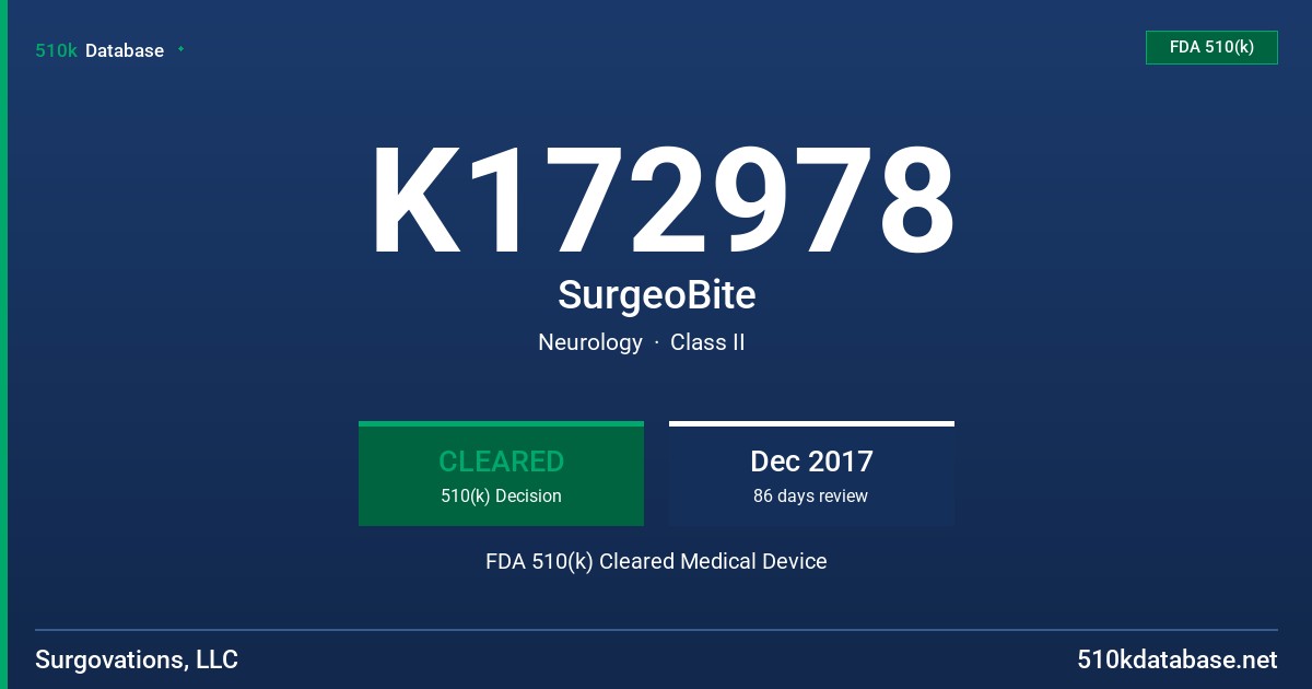 K172978 SurgeoBite FDA 510(k) Cleared Medical Device