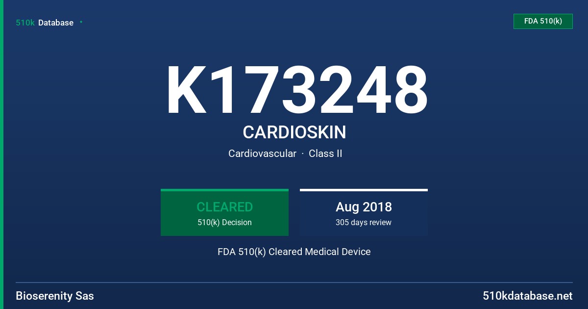 K173248 CARDIOSKIN FDA 510(k) Cleared Medical Device