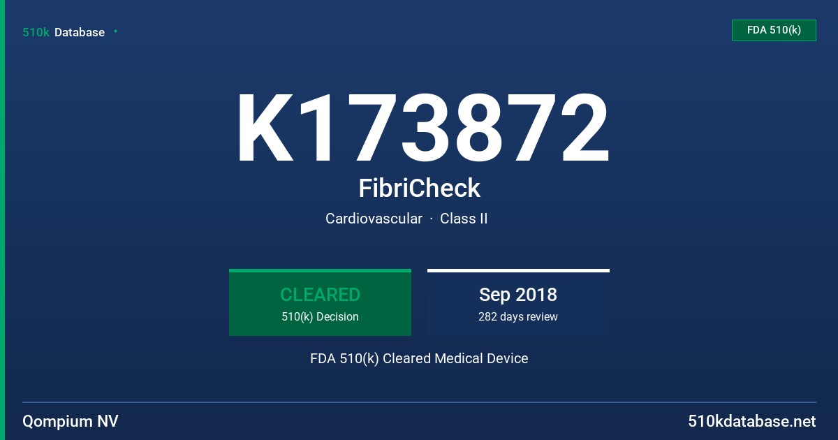 K173872 FibriCheck FDA 510(k) Cleared Medical Device