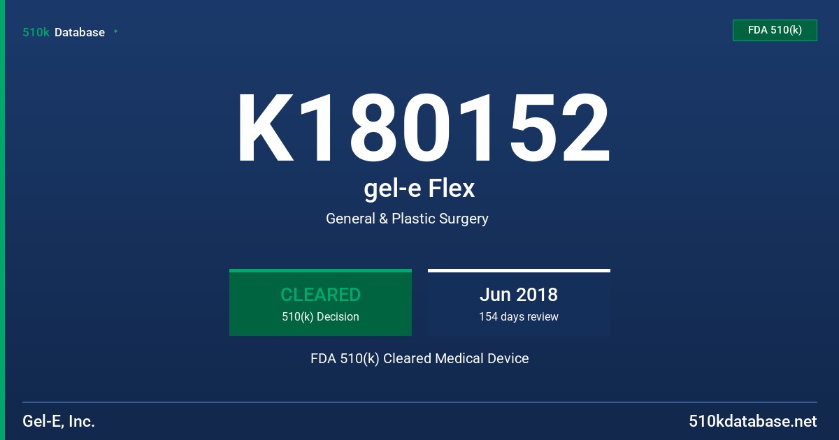 K180152 gel-e Flex FDA 510(k) Cleared Medical Device