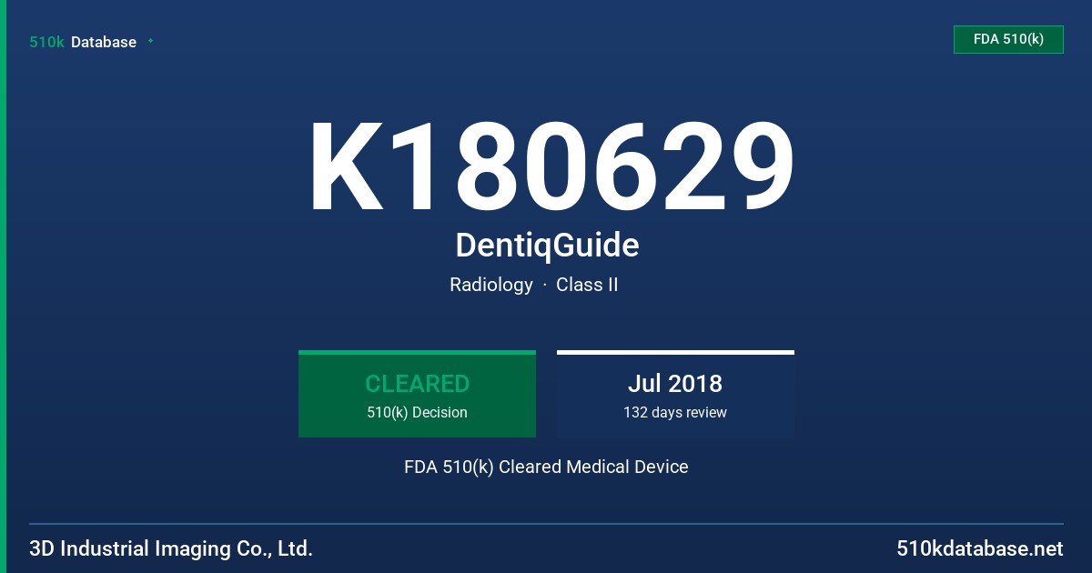 K180629 DentiqGuide FDA 510(k) Cleared Medical Device