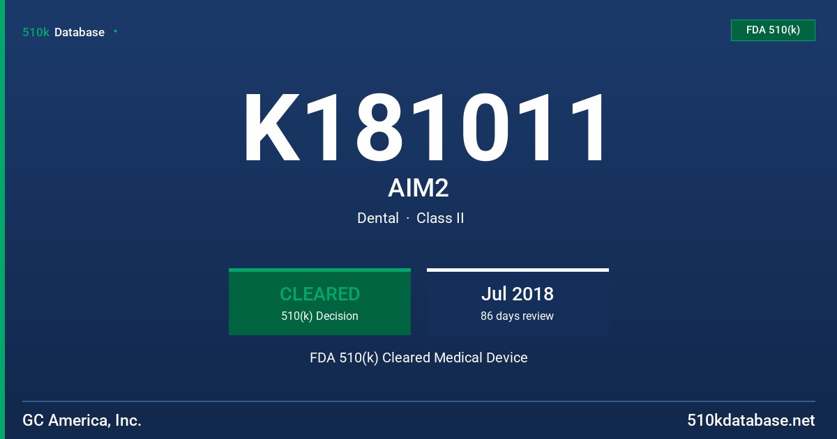 K181011 AIM2 FDA 510(k) Cleared Medical Device