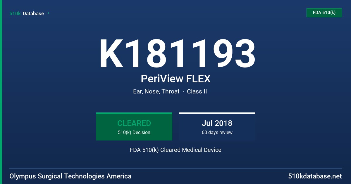 K181193 PeriView FLEX FDA 510(k) Cleared Medical Device