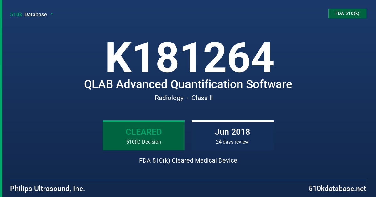 K181264 QLAB Advanced Quantification Software FDA 510(k) Cleared Medical Device