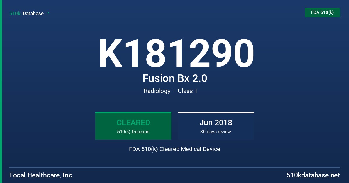 K181290 Fusion Bx 2.0 FDA 510(k) Cleared Medical Device
