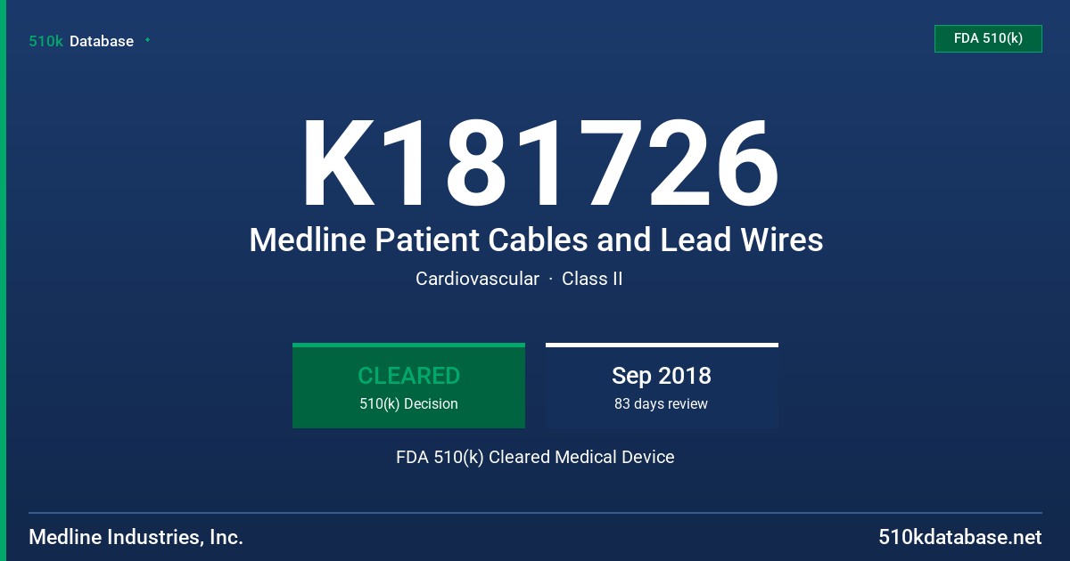 K181726 Medline Patient Cables and Lead Wires FDA 510(k) Cleared Medical Device