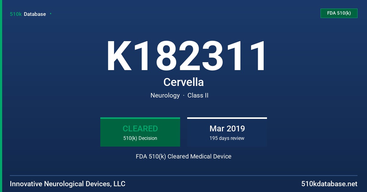 K182311 Cervella FDA 510(k) Cleared Medical Device