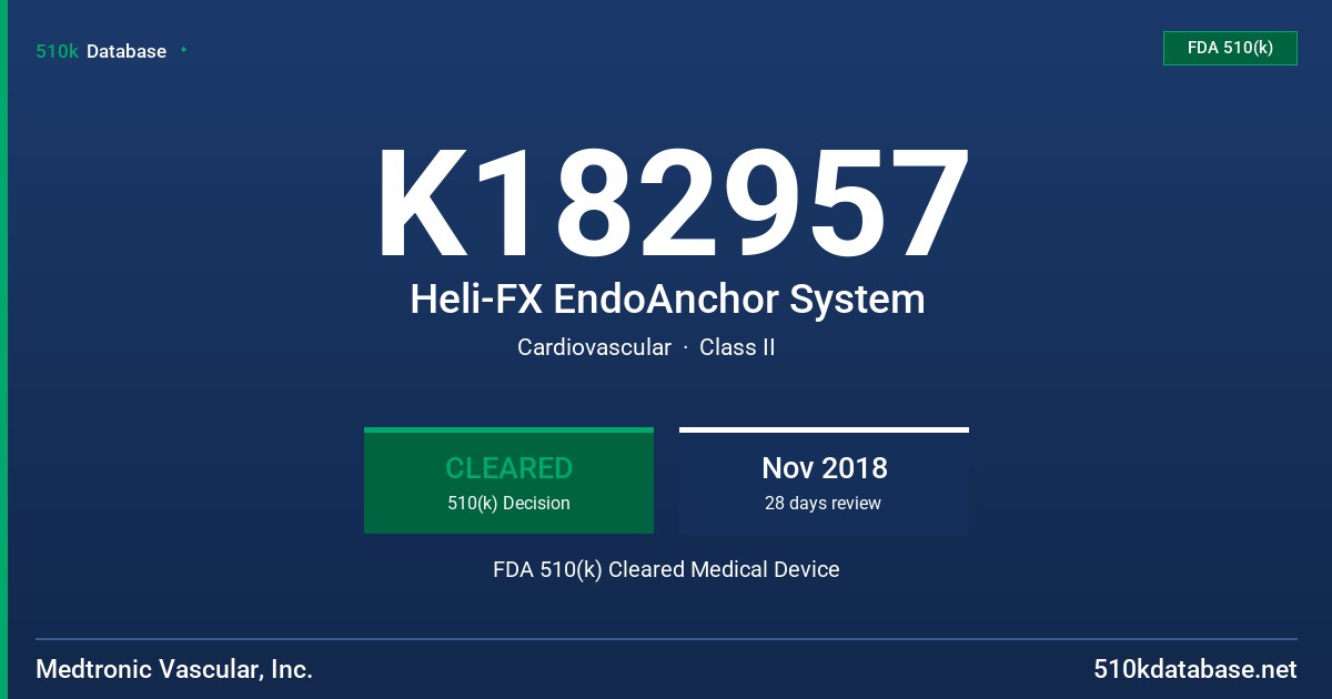 K182957 Heli-FX EndoAnchor System FDA 510(k) Cleared Medical Device