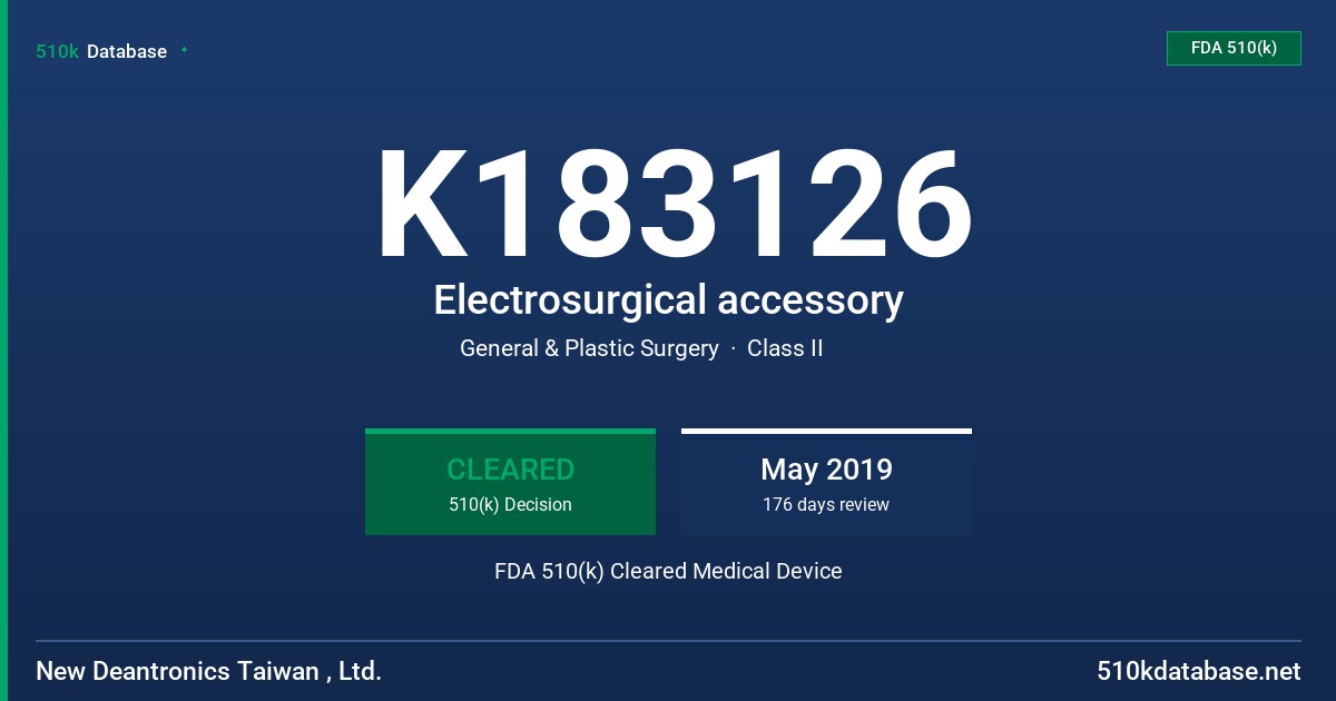 K183126 Electrosurgical accessory FDA 510(k) Cleared Medical Device