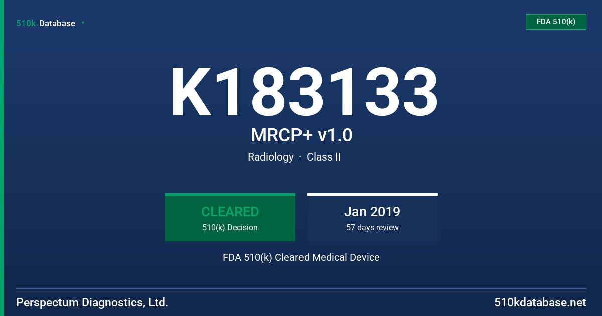 K183133 MRCP+ v1.0 FDA 510(k) Cleared Medical Device