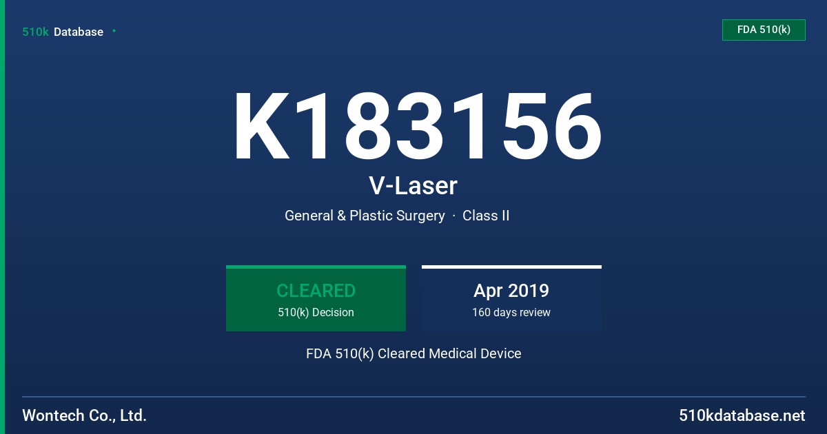 K183156 V-Laser FDA 510(k) Cleared Medical Device